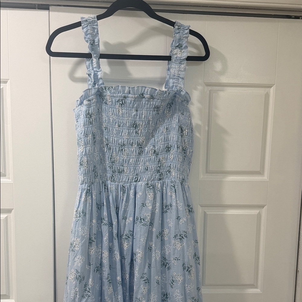 JessaKae Light Blue Floral Midi Dress